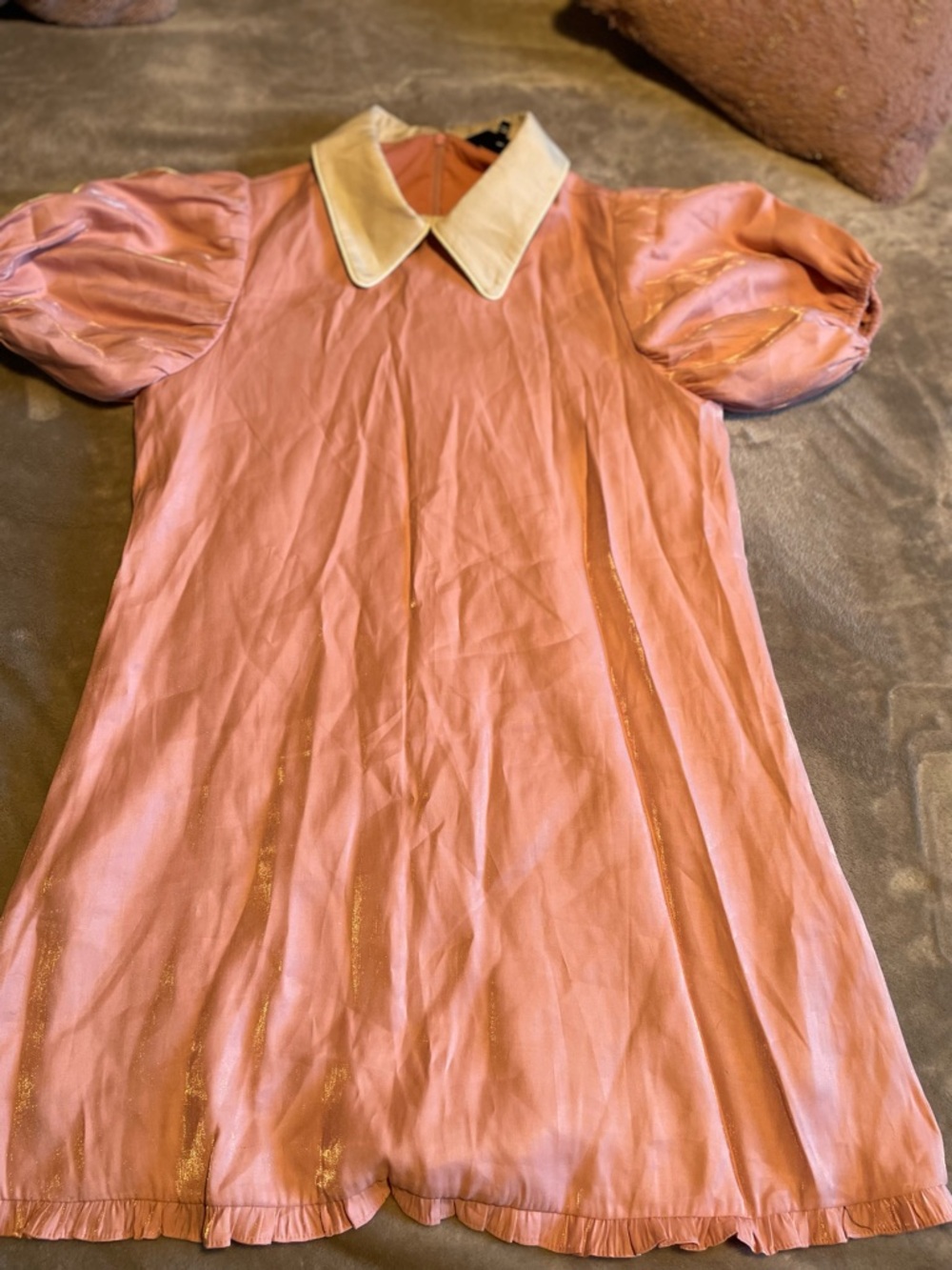 Sister Jane Pink Dress with Cream Collar